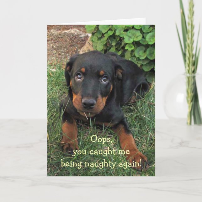 Naughty Puppy Mother's Day Card (Front)