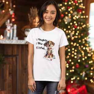 Naughty Puppy Santa Checklist T-Shirt