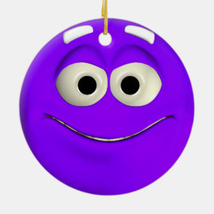 Naughty Purple Emoticon Ceramic Ornament