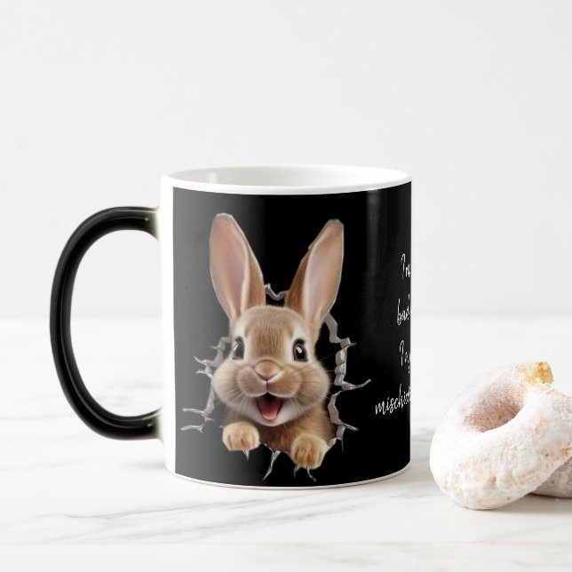 Naughty Rabbit Coffee Mug - A Sip of Mischief (With Donut)