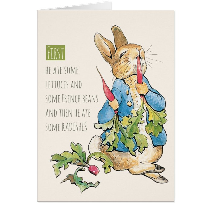 Naughty rabbit gorging on radishes CC1118 Card