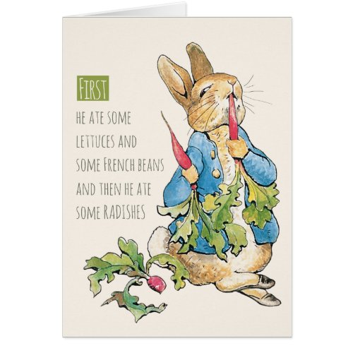 Naughty rabbit gorging on radishes CC1118 Card