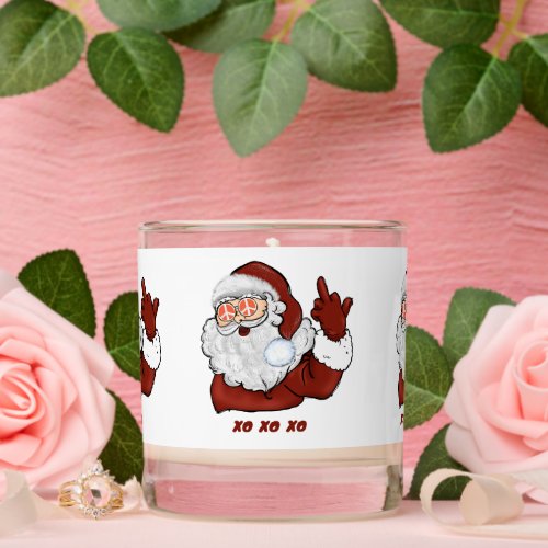 Naughty Retro Hipster Santa Christmas  Scented Candle