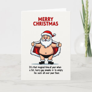 Naughty Santa Christmas Card Funny Joke