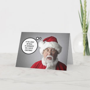 Naughty Santa Claus, Christmas Greeting Card