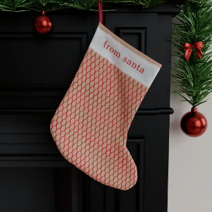 Naughty Santa Faux Fishnet Nice Small Christmas Stocking