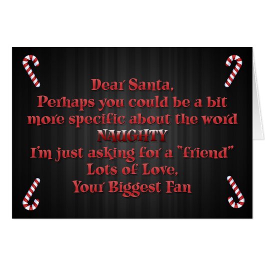 Naughty Santa Letter Cards (Front Horizontal)