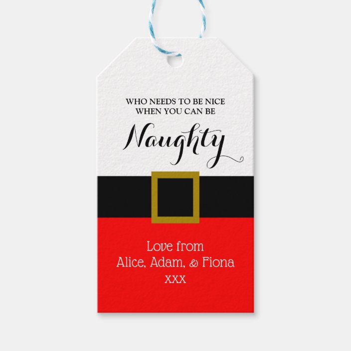 Naughty secret santa Custom Holiday parcel gift Gift Tags | Zazzle.com