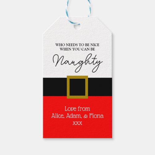 Naughty secret santa Custom Holiday parcel gift Gift Tags