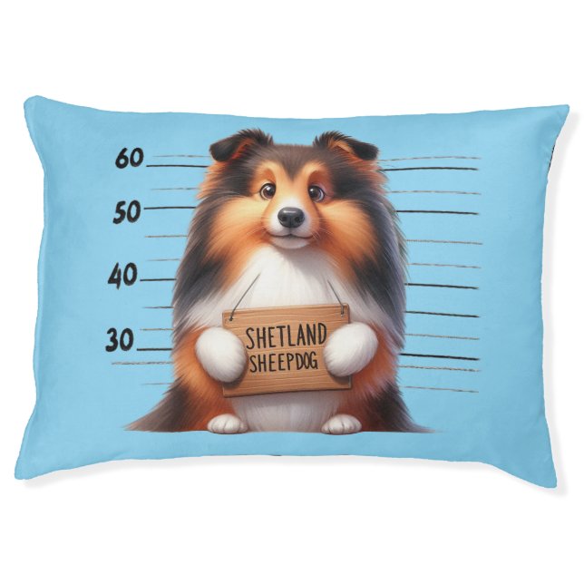 Naughty Shetland Sheepdog Pet Bed (Front)