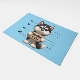 Naughty Siberian Husky Doormat