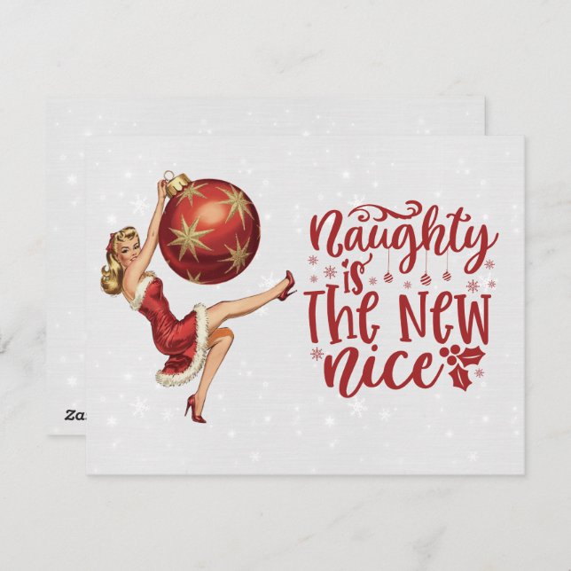 Naughty Sister Naughty Is The New Nice Christmas  Holiday Card (Front/Back)