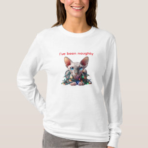 Naughty Sphynx Cat Christmas  T-Shirt
