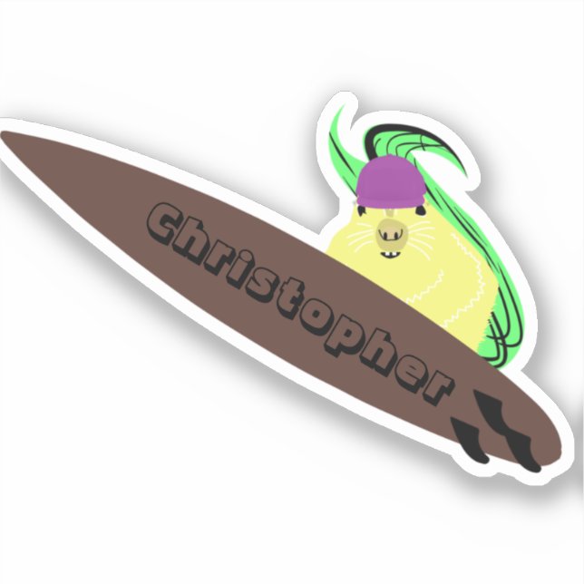 Naughty Squirrel #1000 Surfing Sticker (Front)