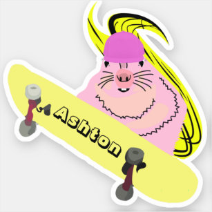 Naughty Squirrel #1001 Custom Name Skate Sticker
