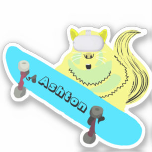 Naughty Squirrel #1009 Custom Name Skate Sticker