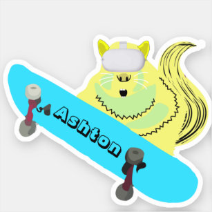 Naughty Squirrel #1009 Custom Name Skate Sticker
