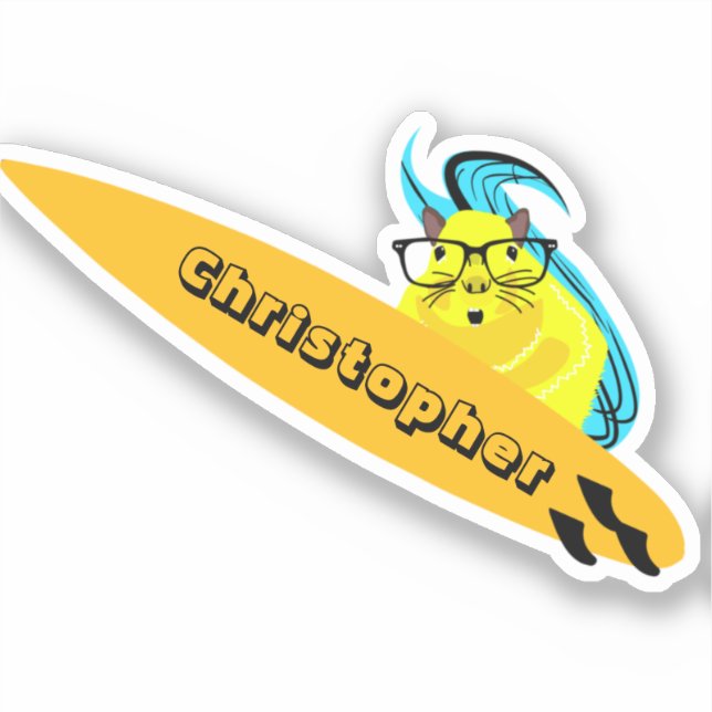 Naughty Squirrel #104 Surfing  Sticker (Front)