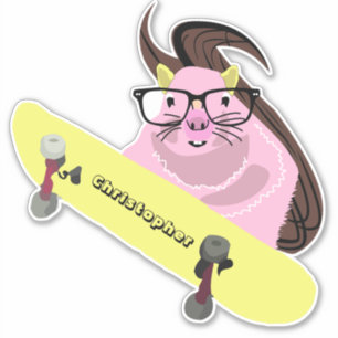 Naughty Squirrel #108 Skateboarding Sticker