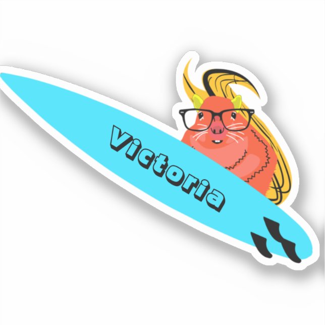 Naughty Squirrel #1122 Surfing Sticker (Front)