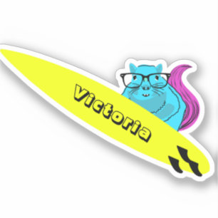 Naughty Squirrel #1144 Surfing Sticker
