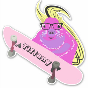 Naughty Squirrel #116 Girls Name Sticker