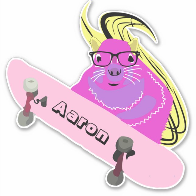 Naughty Squirrel #116 Skateboarding Sticker (Front)