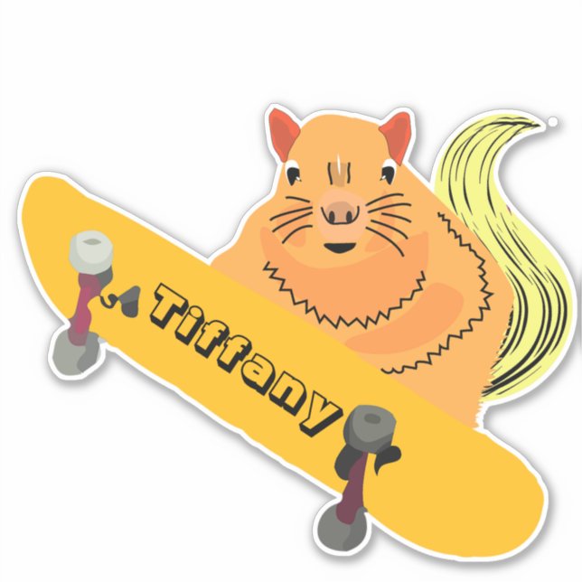 Naughty Squirrel #125 Girls Name  Sticker (Front)