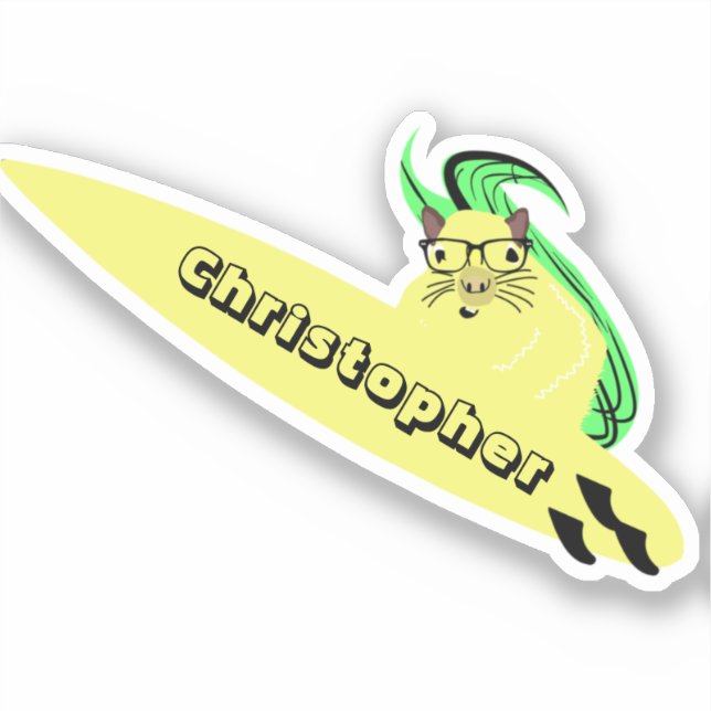 Naughty Squirrel #129 Surfing Sticker (Front)