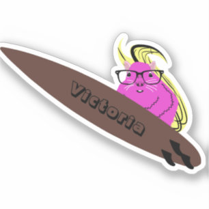 Naughty Squirrel #1328 Surfing Sticker