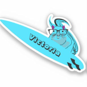 Naughty Squirrel #1329 Surfing Sticker