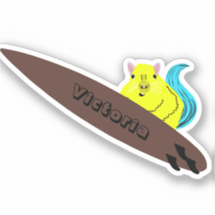 Naughty Squirrel #1337 Surfing Sticker