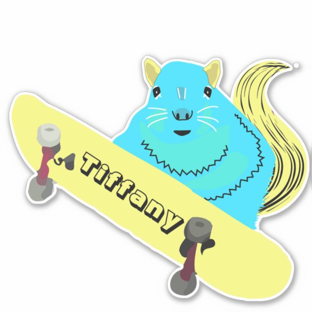 Naughty Squirrel #134 Girls Name  Sticker (Front)