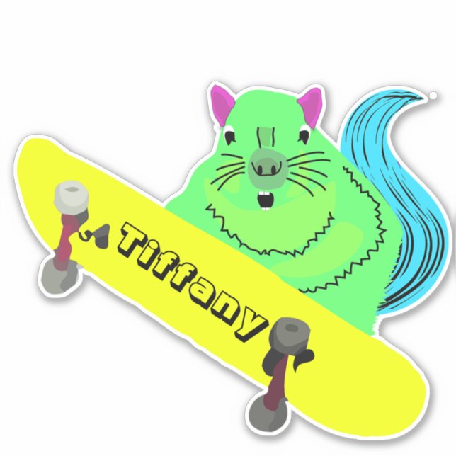 Naughty Squirrel #142 Girls Name  Sticker (Front)