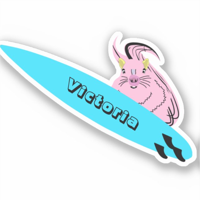 Naughty Squirrel #1445 Surfing Sticker (Front)