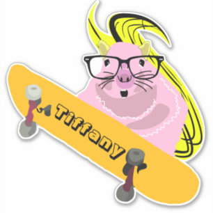 Naughty Squirrel #147 Skateboarding Sticker