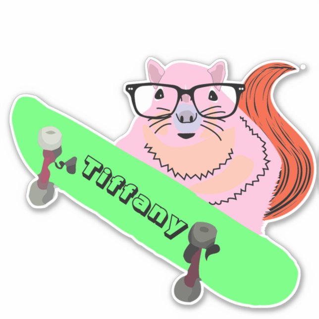 Naughty Squirrel #149 Girls Name  Sticker (Front)