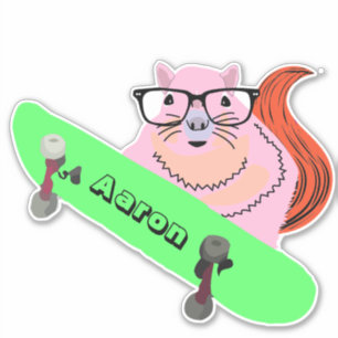 Naughty Squirrel #149 Skateboarding Sticker