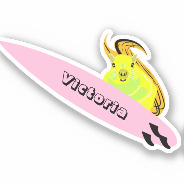 Naughty Squirrel #1546 Surfing Sticker (Front)