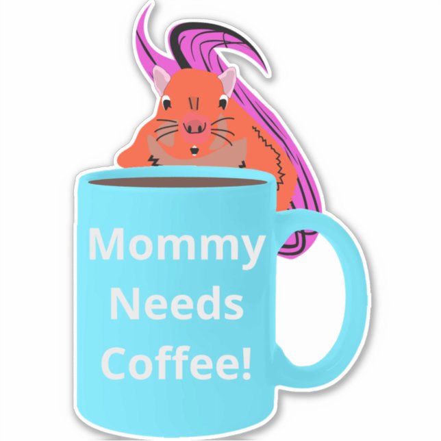 Naughty Squirrel #156 Coffee Cup Sticker (Front)