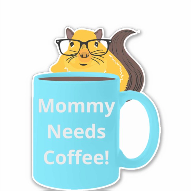 Naughty Squirrel #159 Coffee Cup Sticker (Front)