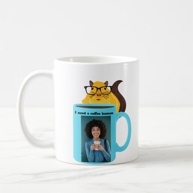 Naughty Squirrel #159 Coffee Human Coffee Mug (Left)
