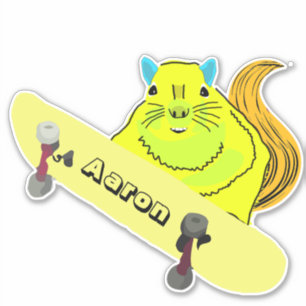 Naughty Squirrel #161 Skateboarding Sticker