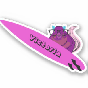 Naughty Squirrel #1636 Surfing Sticker