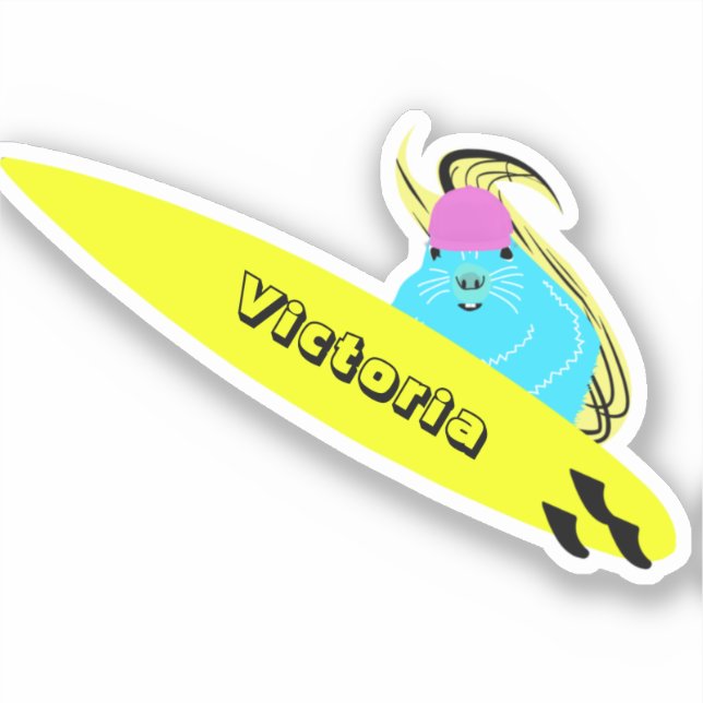Naughty Squirrel #1684 Surfing Sticker (Front)