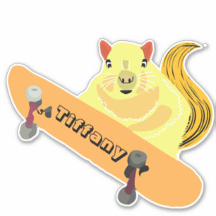 Naughty Squirrel #169 Girls Name Sticker