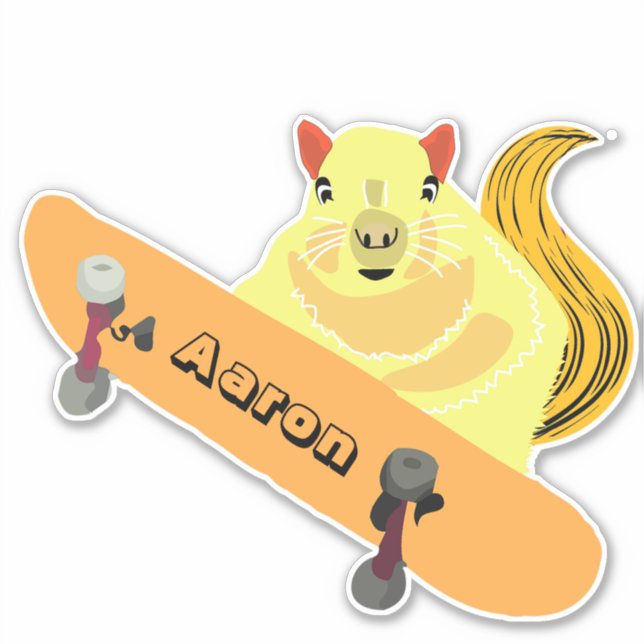 Naughty Squirrel #169 Skateboarding Sticker (Front)