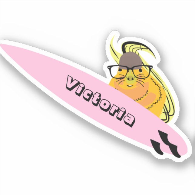 Naughty Squirrel #1731 Surfing Sticker (Front)