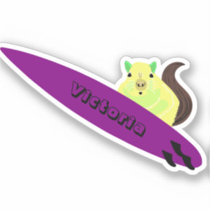 Naughty Squirrel #1768 Surfing Sticker