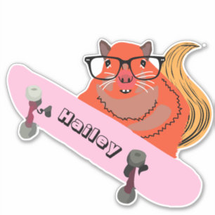 Naughty Squirrel #183 Hailey Skakeboarding Sticker